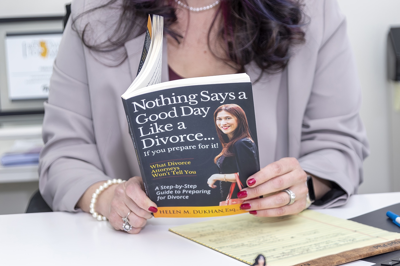 A book titled 'Nothing Says A Good Day Like A Divorce... If You Prepare For It!